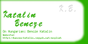 katalin bencze business card